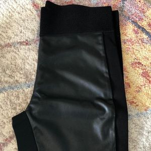 Forever 21 Faux Leather Panel Leggings
